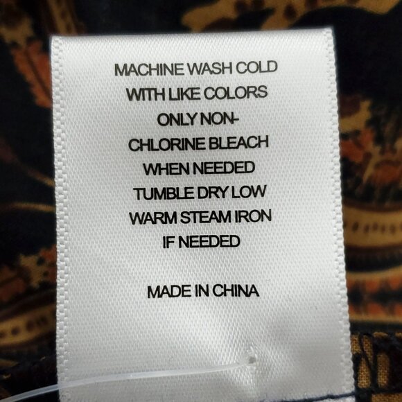 A Loves A Peasant bohemian Blouse with Neck Bow Tie in Paisley Print Size Large - Picture 11 of 11